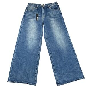 Fashion Nova Chelsea Drop Waist Baggy Jeans‎ Medium Wash Size 13